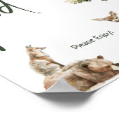 Forest Woodland Animals Baby shower Voedselbord Poster (Hoek)