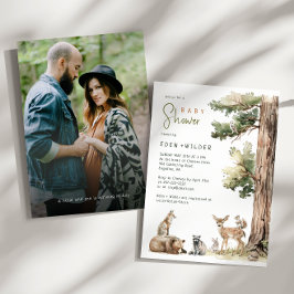Forest Woodland Animals Couples Foto Baby shower Kaart