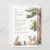 Forest Woodland Animals Couples Foto Baby shower Kaart (Voorkant)