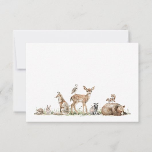 Forest Woodland Animals Familietradities Kaart (Achterkant)