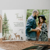 Forest Woodland Animals Flat Foto Baby shower Bedankkaart