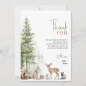 Forest Woodland Animals Flat Foto Baby shower Bedankkaart (Voorkant)