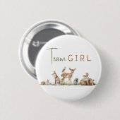 Forest Woodland Animals Geslacht onthullen Team Gi Ronde Button 5,7 Cm (Voorkant /achterkant)