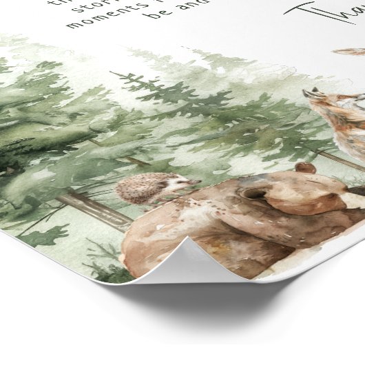 Forest Woodland Animals Gezinstradities Poster (Hoek)