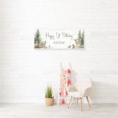 Forest Woodland Animals Happy Birthday Welkom Spandoek (Insitu)