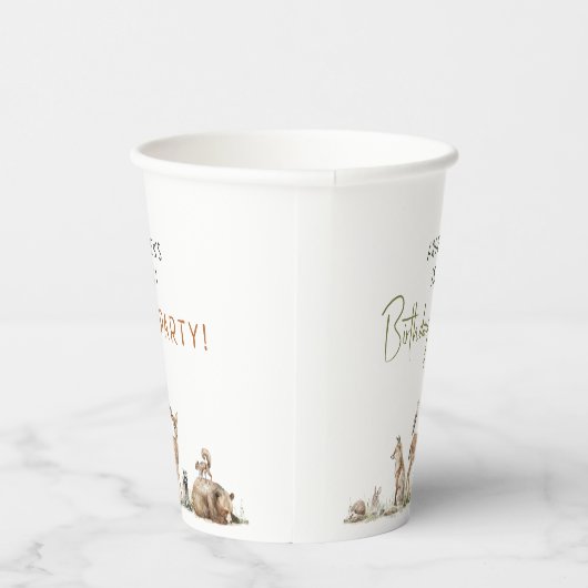 Forest Woodland Animals Kinderverjaardagsfeestje Papieren Bekers (Rechts)