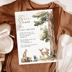 Forest Woodland Animals Koppels Baby shower Kaart