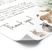 Forest Woodland Animals Late Night Luiers Sign Poster (Hoek)