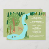 Forest Woodland Animals Natuur Verjaardagsfeest Kaart (Voorkant / Achterkant)