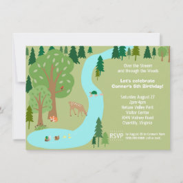 Forest Woodland Animals Natuur Verjaardagsfeest Kaart