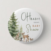 Forest Woodland Animals Oh Baby Ronde Button 5,7 Cm (Voorkant)