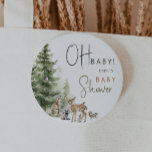 Forest Woodland Animals Oh Baby Ronde Button 5,7 Cm<br><div class="desc">Introductie van onze bosdieren Oh baby-knop - perfect voor een schattig en grillig feest! Met een modern waterverf bosthema met schattige dieren zoals een vos, bruin beer, konijn en hert, is het geweldig voor een genderneutrale douche. Dit bohemien ontwerp zet een zoete en eenvoudige scène met zijn natuurlijke landschap van...</div>