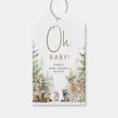 Forest Woodland Animals Oh Baby shower Dank je wel Cadeaulabel (Voorkant)