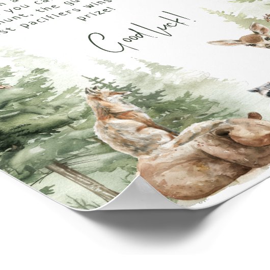 Forest Woodland Animals Pacifier Hunt Sign Poster (Hoek)