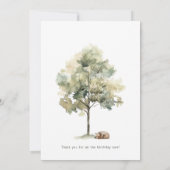 Forest Woodland Animals Platte Verticale Verjaarda Bedankkaart (Achterkant)