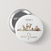 Forest Woodland Animals Schattige Baby shower Butt Ronde Button 5,7 Cm (Voorkant /achterkant)