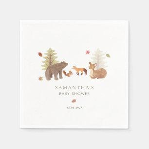 Forest Woodland Animals Schattige Baby shower papi Servet