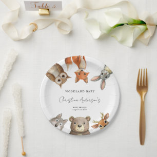 Forest Woodland Animals Travel Baby shower Papieren Bordje