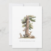 Forest Woodland Animals Twins Baby shower Kaart (Achterkant)