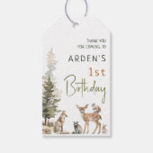 Forest Woodland Animals Verjaardagsfeest Favoriet  Cadeaulabel (Voorkant)