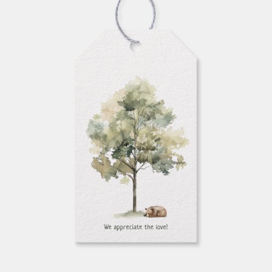 Forest Woodland Animals Verjaardagsfeest Favoriet  Cadeaulabel (Achterkant)