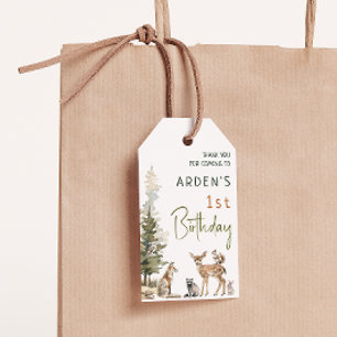 Forest Woodland Animals Verjaardagsfeest Favoriet  Cadeaulabel