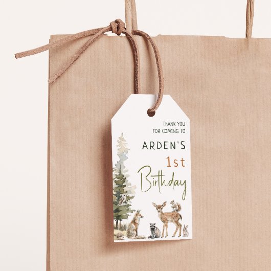 Forest Woodland Animals Verjaardagsfeest Favoriet  Cadeaulabel