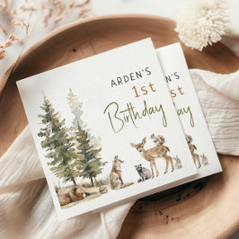 Forest Woodland Animals Verjaardagsfeest Servetten