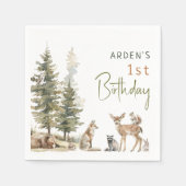 Forest Woodland Animals Verjaardagsfeest Servetten (Voorkant)