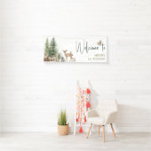 Forest Woodland Animals Welkom Verjaardagsfeest Spandoek (Insitu)
