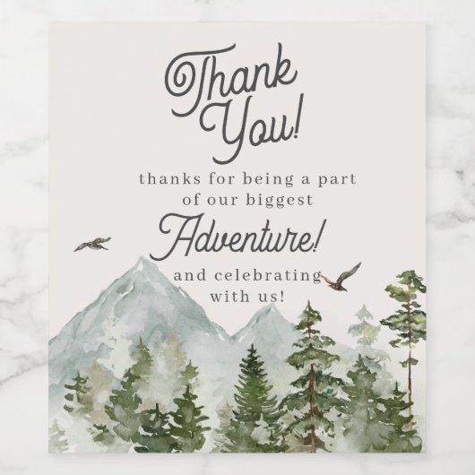 Forest Woodland avontuur wacht Wijn Etiket (Enkel label)