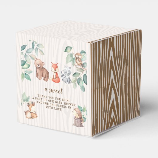 Forest woodland baby boy douche snoep gunstboxen bedankdoosjes (Achterkant)