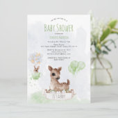 Forest Woodland Baby Deer Waterverf Kaart (Staand voorkant)