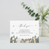 Forest Woodland Baby Het is koud buiten Baby showe Bedankkaart (Staand voorkant)