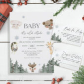 Forest Woodland Baby Het is koud buiten Baby showe Kaart