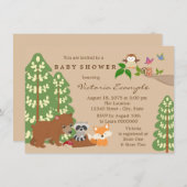 Forest Woodland Baby shower Kaart (Voorkant / Achterkant)