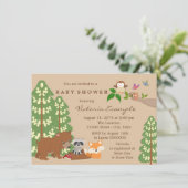 Forest Woodland Baby shower Kaart (Staand voorkant)