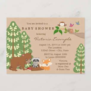 Forest Woodland Baby shower Kaart