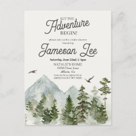 Forest woodland baby shower uitnodigen briefkaart