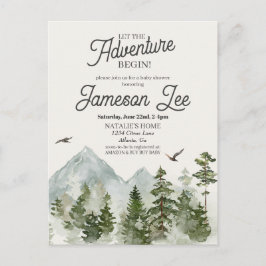 Forest woodland baby shower uitnodigen briefkaart