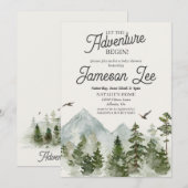 Forest woodland baby shower uitnodigen kaart (Voorkant / Achterkant)