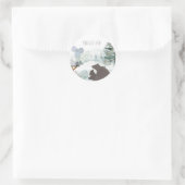 Forest Woodland Beer Verjaardag of douche Ronde Sticker (Tas)