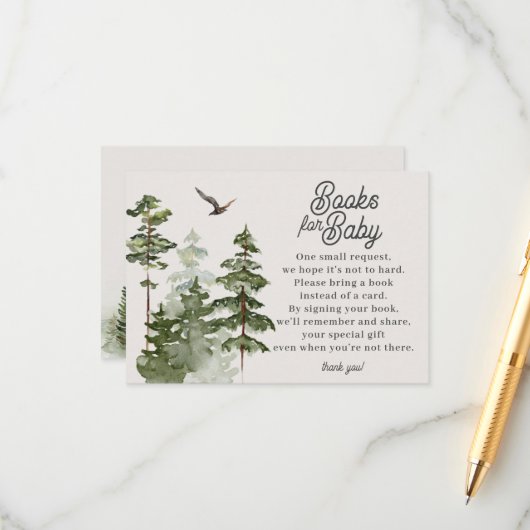 Forest Woodland Books voor Baby Enclosure Kaart (Voorkant / Achterkant in situ)