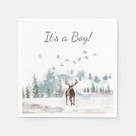 Forest Woodland Country Deer Boy Baby shower Servet