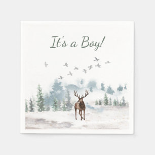Forest Woodland Country Deer Boy Baby shower Servet