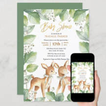 Forest Woodland Deer Floral Greenery Baby shower