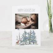 Forest Woodland Deer Vaderdag met foto Kaart (Voorkant)