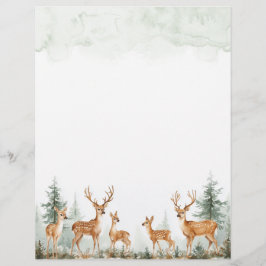 Forest Woodland Deer Waterverf briefpapier