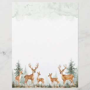 Forest Woodland Deer Waterverf briefpapier