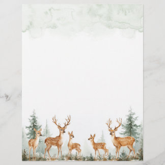 Forest Woodland Deer Waterverf briefpapier